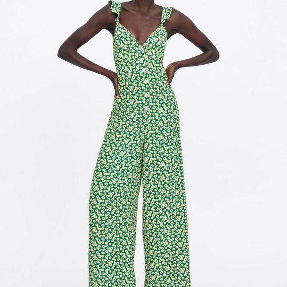 Zara Pants - Zara Floral Printed Jumpsuit S